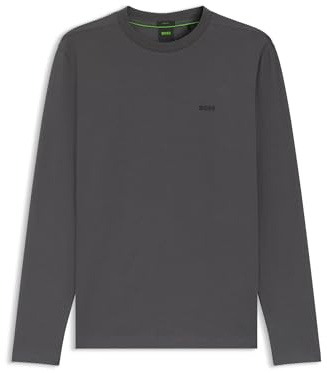 BOSS T-Shirt en Coton Stretch À Logo Contrastant
