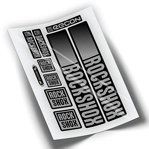 Ref: VP442 Aufkleber, kompatibel mit Rock-Shox RECON Gabel 2021-2025 MTB, Sticker, Aufkleber, Aufkleber für Mountainbikes, (Silber)