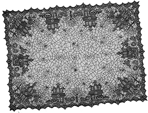 Hemobllo Mantel de Encaje Telaraña para Halloween Decoración de Mesa y Ligera Reutilizable