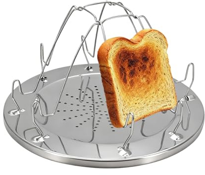 Yuhtech Grille-pain de camping, grille-pain pliable pour extérieur, fête, barbecue, cuisinière, cuisinière à gaz