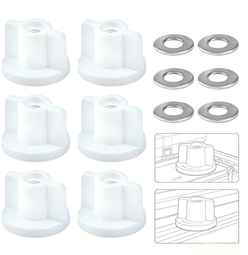 NO SCREWS INCLUDED ZenithQuest 6 Set M6 Toilet Seat Back Nut Washer Kit, Plastic Coated Metal Fixing Hardware for Top Mount Toilet Seat Hinges Replacement