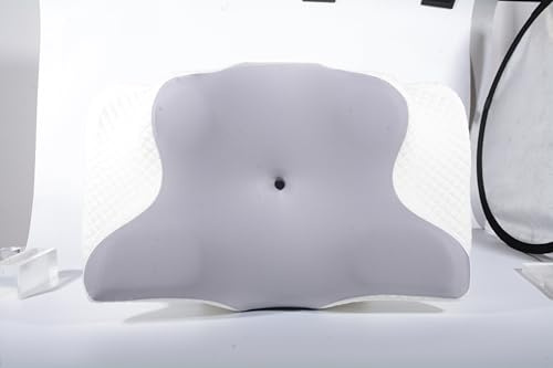 DEUKNICE Cuscino in memory foam ortopedico per cervicale, cuscino poggiatesta ergonomico per chi dorme sul fianco, comfort ottimale per dolori al collo e alle spalle, grigio