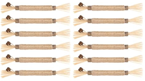 Gurtt Paquete de 12 palitos de Madera masticables con Hierba gatera y Pelota para el Cuidado Dental de Gatos y contra el Mal Aliento.