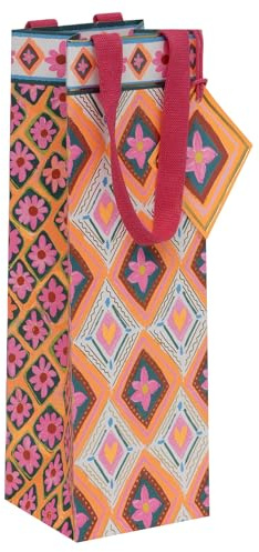 Glick Bottle Gift Bag - Floral Fusion Design - 110 x 340 x 100mm, M