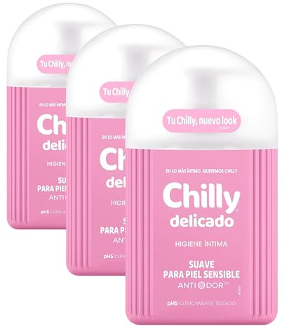 Chilly Delicado, Gel de Higiene Íntima, Fórmula Suave, 250ml (Paquete de 3)
