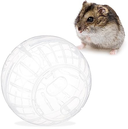 2 st. hamsterbollar, smådjursleksak för hamstrar och möss, hamsterleksak för motion, hamsterhjul 14 cm, transparent
