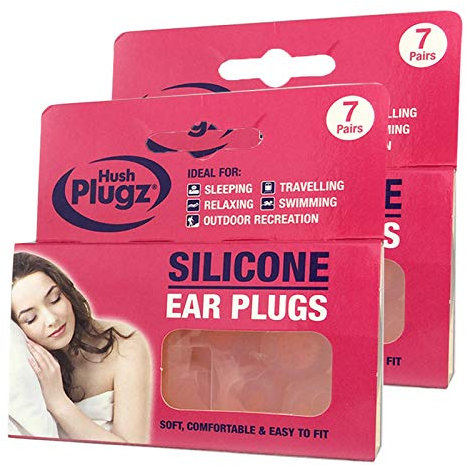 Hush Plugz Silicone Earplugs - Pack of 7 (2 Packs)