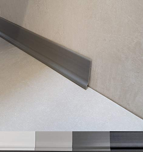 Battiscopa per rivestimento pavimento, flessibile, in PVC, alta qualità di MadeInNature®, Bianco, Grigio chiaro, Grigio scuro, Nero, altezza 70 mm, lunghezza da scegliere (50 ml, Gris foncé)