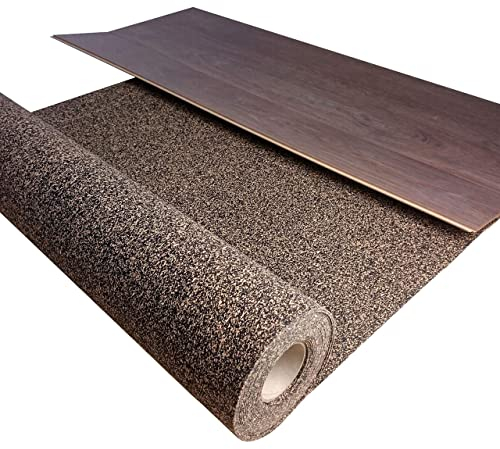sous-Couche en liège et Caoutchouc, Isolation phonique jusqu'à 19 DB, extrêmement résistante, Isolation phonique pour parquet stratifié et Vinyle, Isolation phonique supérieure (épaisseur 2 mm, 1 m²)