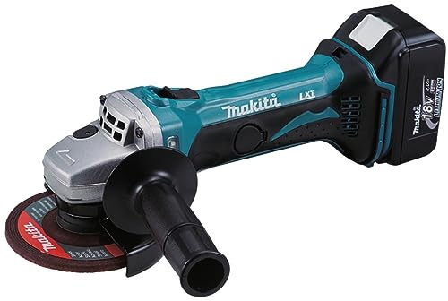 Makita DGA452RTJ 18V Li-ion LXT 115mm Angle Grinder Complete with 2 x 5.0 Ah Batteries and Charger Supplied in a Makpac Case