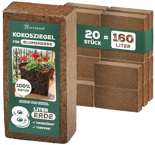 20x Blumenerde | Humuserde | Anzuchterde ohne Dünger | 160 Liter | Kokosfaser Erde Orchidee | Cocos Humus | 650g 20x5,5x10cm | Torferde Garten Kokosnuss Erde Substrat Zimmerpflanzen Kokoserde kaufen