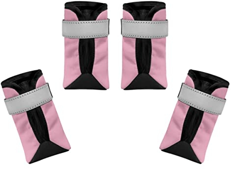 Dajingkj Hundeschuhe für Hartholzböden, Hundeschuhe mit reflektierendem Streifen, rutschfeste Sohle, Hundeschuhe, für kleine, mittelgroße und große Hunde, Welpen, Schuhe, Pfotenschutz zum Wandern, 4