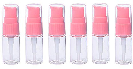 Lot de 6 flacons à pompe transparents de 10 ml avec bouchon pour crème, lotion, fond de teint, liquide, distributeur de stockage pour maquillage, cosmétiques, produits de soins de la peau
