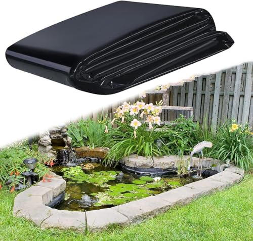 MISKYN Teichfolie,Gartenteich Teichplane,Große Fischteichfolie,Schwarze Folie Garten,Teichfolie 3X3m,Baufolie Extra Stark,Für Fischteiche,Brunnen,Wassergarten Und Wasserfall,8 * 10m
