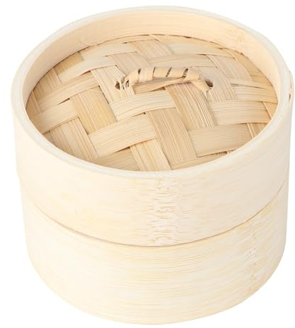 GOOHOCHY Dampfgarer Aus Holz Runder Dampfkorb Für Knödel Und Desserts Chinesischer Dampfgarer 10cm Durchmesser Für Gesunde Lebensmittelzubereitung Für Dim Sum Und Gemüse