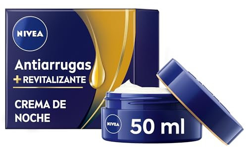 NIVEA Crema de noche antiarrugas revitalizante 55+ (50 ml), crema hidratante facial para mujer con aceite de aguacate, crema antiarrugas para mujer formulada para pieles maduras