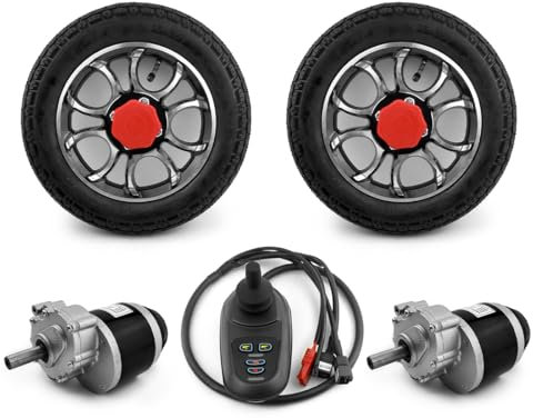 L-faster Kit de conversión de Motor de Silla de Ruedas eléctrica de Baja Velocidad de 24 V 700 W y 12 Pulgadas y 120 RPM con Controlador de Joystick (Air Wheel Kit)