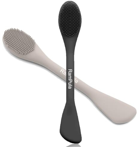 Face Mask Brush Applicator, Mask Brushes For Facials Cleansing & Exfoliating, Facial Clay Mask Applicator Tool Silicone Mask Spatula Cream Skincare For Apply Cream, Lotion, Mud, Clay (Black+Starlight)
