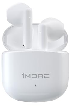 1MORE Q10 Mini Kopfhörer Kabellos, In Ear Ohrhörer Bluetooth 5.3, Wireless Headphones mit 13mm Treiber, 26 Std. Spielzeit, IPX4 Wasserdicht, 2 Mikros mit KI, Touch Control, Tiefer Bass (Weiß)