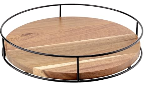 CHUIFAI Plato giratorio de madera Lazy Susan de 30 cm, estante giratorio para especias redondo, organizador de platos giratorios para cocina, frigorífico, espacio de trabajo, armario