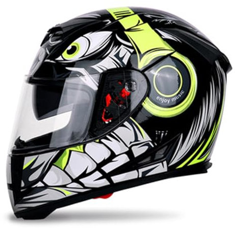 RYDZCLH Integralhelm Für Motorradfahrer Mit Doppelvisier, DOT- Und ECE-Geprüft, Premiumqualität Und Kompakte, Leichte Straßenmotorradhelme Für Männer Und Frauen,Gelb,XL 58~59cm