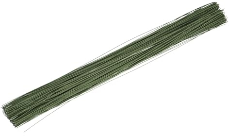QUARKZMAN 200Stk 18 Gauge(1.3mm) Blumen Stiel Draht 14 Grün Blumen Draht für Selbermachen Künstliche Floristen Blumen Einrichtungen