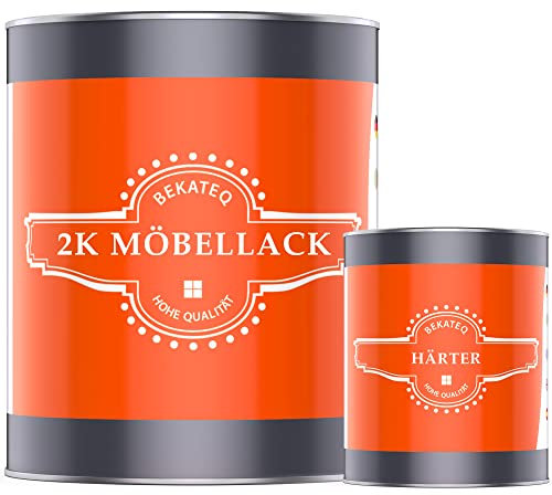 2K Möbellack 1kg farblos seidenmatt, Versiegelung für innen & aussen - Klarlack, Holzlack für Möbel, Parkett, Treppen, Dielen - UV-Fest, wasserfest, wetterfest, schlagfest - BEKATEQ LS-253