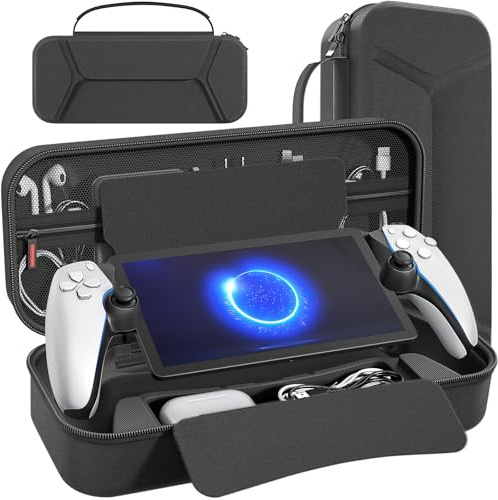 daydayup Carrying Case Compatible with PlayStation Portal Remote Player, PlayStation Portal Case with Zip Pocket, Storage Protection for Charger Adapter, Gaming Handheld Bag for PS Portal (Black)