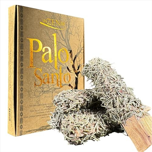INZENSE - Tick Palo y Romero - Limpieza energética con Santo - Incienso Natural - Palo Santo para Quemar - 4 Unidades - Elaboración Artesanal