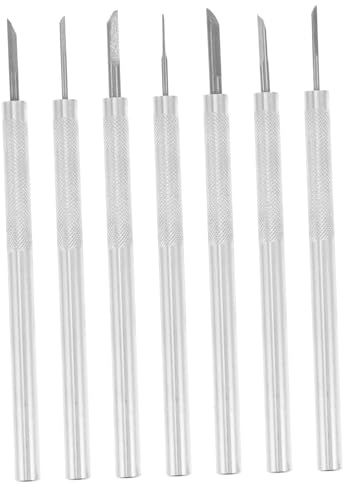 Lurrose Kit Per Intaglio 7 Pezzi Di Utensili Per Intaglio Del Legno Lama Per Incisione Per Intaglio
