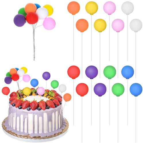 Molain 16 globos coloridos para decoración de tartas y fiestas, diseño de arco iris, redondos, mini, para cumpleaños y bodas