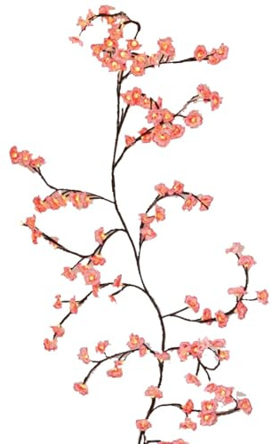 Qyljeiwred Luces de árbol de cerezo para decoración de pared, luces de cerezo rosa, luces LED de ramas de árbol de cerezo con control remoto