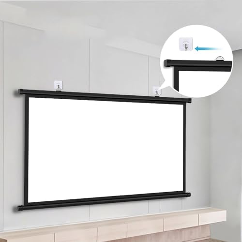 KPEGAXS Outdoor Filmleinwand Beamer Leinwand 30 Zoll Mini Projektionsleinwand Klein Projektionsschirm Rolloleinwand Projektor Leinwand(40inch(16:9))