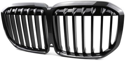 Kühlergrill für die Vordere Stoßstange des Autos, Kompatibel für BMW X7 G07 2020+, Kühlergrillabdeckung aus Netzgewebe für die Stoßstange,C-Carbon Fiber Look