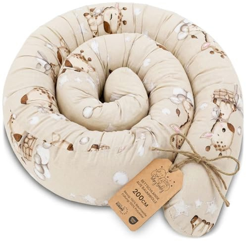 Totsy Baby Almohada para Dormir de Lado, Almohada para el Cuerpo de Serpiente 200 cm Algodón - cojin Cervical Enrollable Lavable Cojines Grandes Almohada para el Cuerpo Oeko-Tex Jirafas