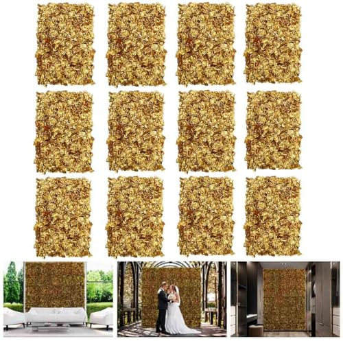 Pannello da parete con fiori 3D – Tappetino in seta artificiale per casa, feste, sfondo per matrimoni, decorazione fotografica da palcoscenico, composizione floreale da parete, 40,6 x 61 cm,