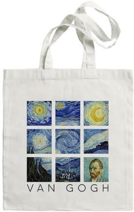 XFSRG Tote Bag Canvas Vintage Oil Painting Einkaufstasche Wiederverwendbare Jutebeutel Groß Umhängetasche Stofftaschen Geschenke zum Geburtstag(Weiß)