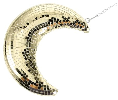 OUNONA Mondförmige Discokugel Dekoration aus Glas in Gold mit 80 Stück-Jahre Design für Partys Leicht und Stilvoll für Coole Disco Atmosphäre im Zimmer