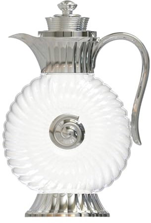 Pichet en Verre avec Couvercle et poignée, pichet à thé glacé, Carafe à Eau, Carafe en Verre Arabe for, doré(Argent)
