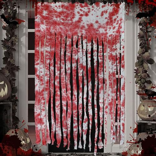 LIMEOW 2 Stück 1x1.65m Halloween Deko Outdoor Halloween Outdoor Deko Halloween Deko Set Halloween Dekoration Geeignet für Halloween, Weihnachten, Horrorspiel-Party, Spukhaus-Eingang Dekorationen