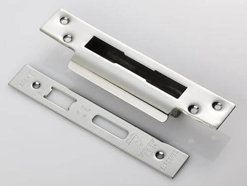 Kooples Hardware Easi-T Forend, Strike Plate & Fixing Pack – to Suit BS 5 Lever Sashlock – Lock Replacement Parts for Mortice Door Lock (Square, Bright Stainless Steel)