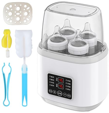Chauffe Biberon 8 en 1, Stérilisateur Biberon, Chauffe-biberon avec Stérilisateur/di Temporizzazione/Contrôle, Stérilisateur de Biberons pour Bébé et Décongélation, Sans BPA, Avec Ecran LCD