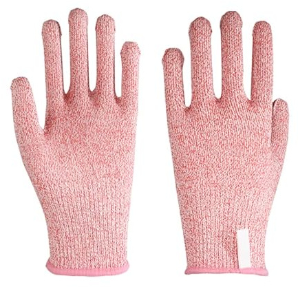 CFWWSAQ Cut Resistant Gloves, Cut Resistant Gloves Anti Knife Cut HPPE Level 5 Safety Work Gloves High-strength Green Gardening Kitchen Anti-Cut Gloves(Rosso,Small)