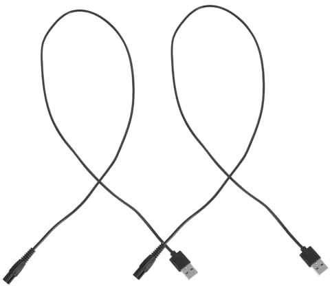 Homoyoyo 2 piezas Cable de Carga USB para Afeitadora Línea de Alimentación con Conector Forma de Resistente y Portátil Compatible con Cargadores USB y Bancos de Energía