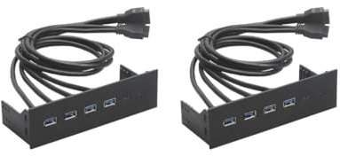 KSJOAIDDE 2 set of 5.25 In USB Front Panel Hub for PC Computer Case Optical Drive Front Panel 4 Ports USB 3.0 163x105x53 mm