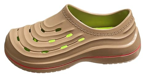 2026 scarpe da chef zoccoli antiscivolo lavoro traspirante suola morbida non si stanca. Indossare sandali da guida da spiaggia sulle pantofole esterne, cachi, 41 1/3 EU