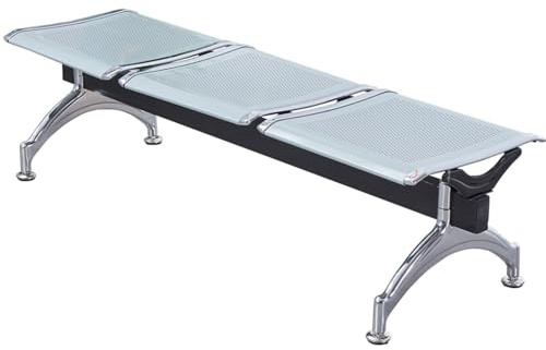 Set med bänk- och stolar för väntrum, hållbar metallram med bekväma sittplatser, för receptionområden på sjukhus, kliniker, flygplatser, banker och salonger
