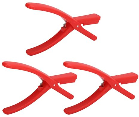 3 pezzi professionale sbucciatore di gamberi efficiente portatile protezione per unghie sgusciatore sgusciatore per casa ristorante plastica (Rossa)