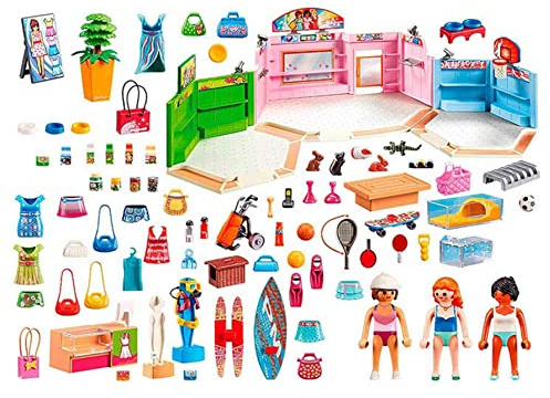 PLAYMOBIL Centro Comercial - Paseo con 3 Tiendas (9078)