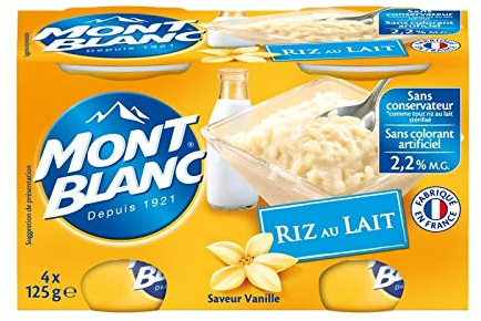 Mont Blanc - Riz Au Lait 500G - Lot De 4 - Prix Du Lot - Livraison Rapide En France Métropolitaine Sous 3 Jours Ouverts